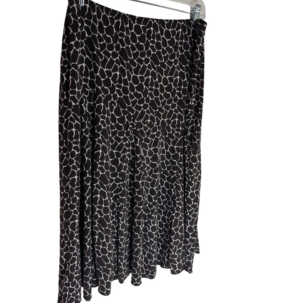 Chico's Midi Skirt Womens Size 2 Large Brown White Giraffe Animal Print Stretch - Picture 10 of 12